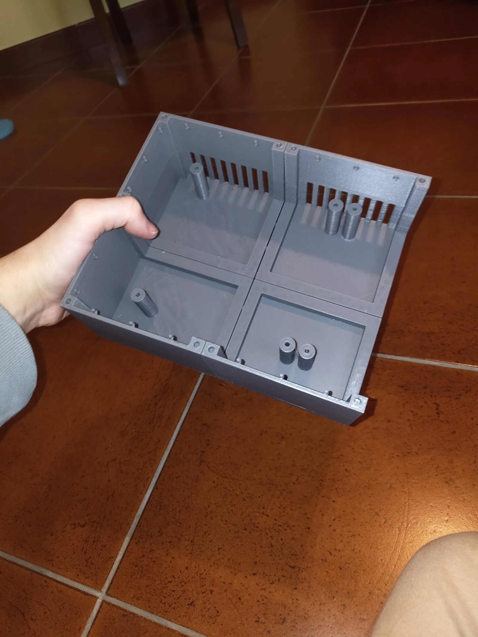 Assembled lower section of the fireplace case